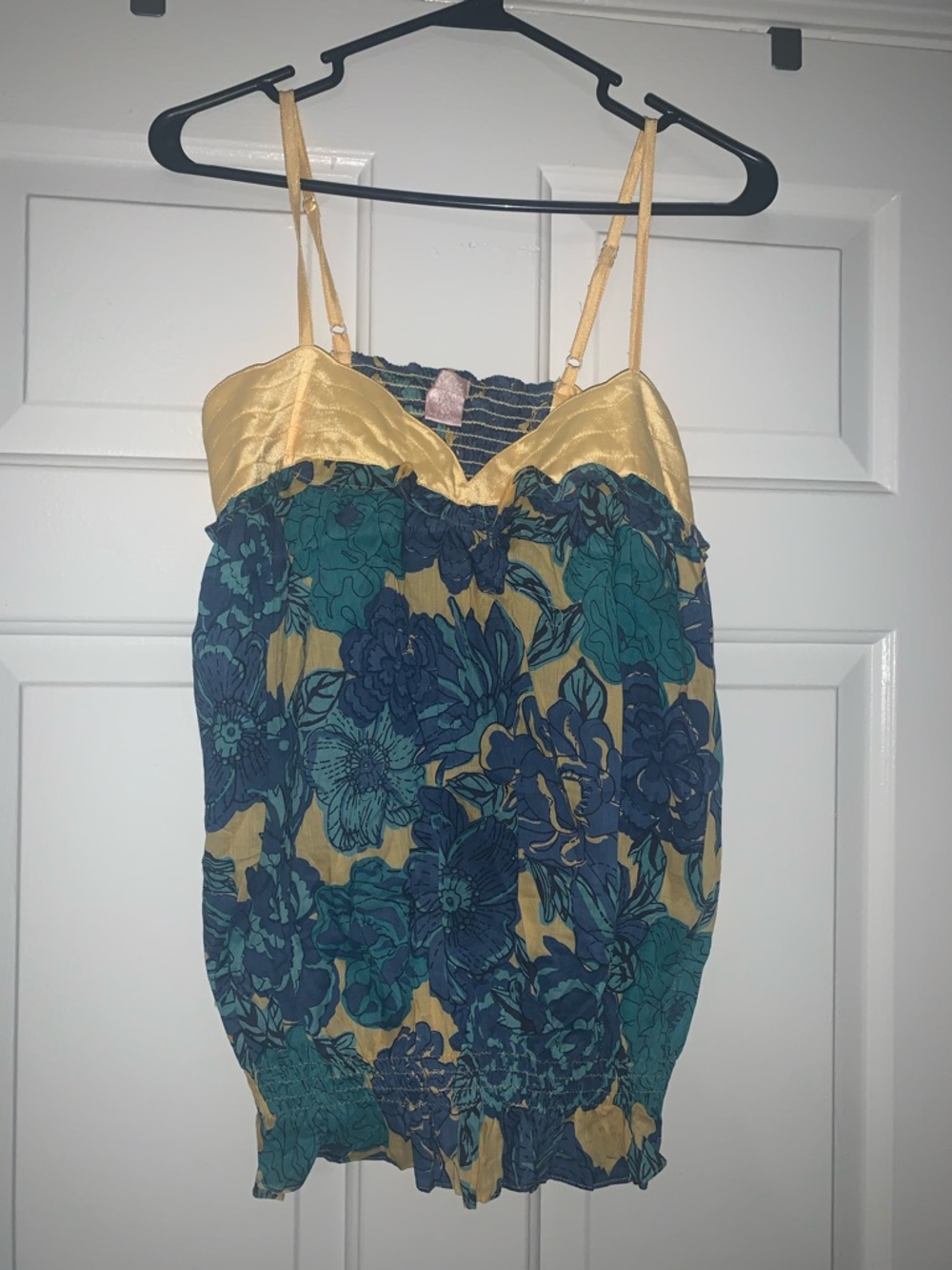 Yellow Satin Bust Floral Camisole
